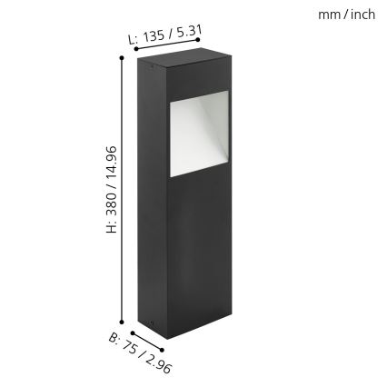 Eglo - LED Auβenlampe LED/10W/230V IP4Höhe 380