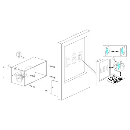 Eglo - Hausnummer 1xE27/28W/230V IP4weiß