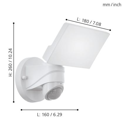 Eglo - LED Außenleuchte mit Sensor LED/15W/230V IP44