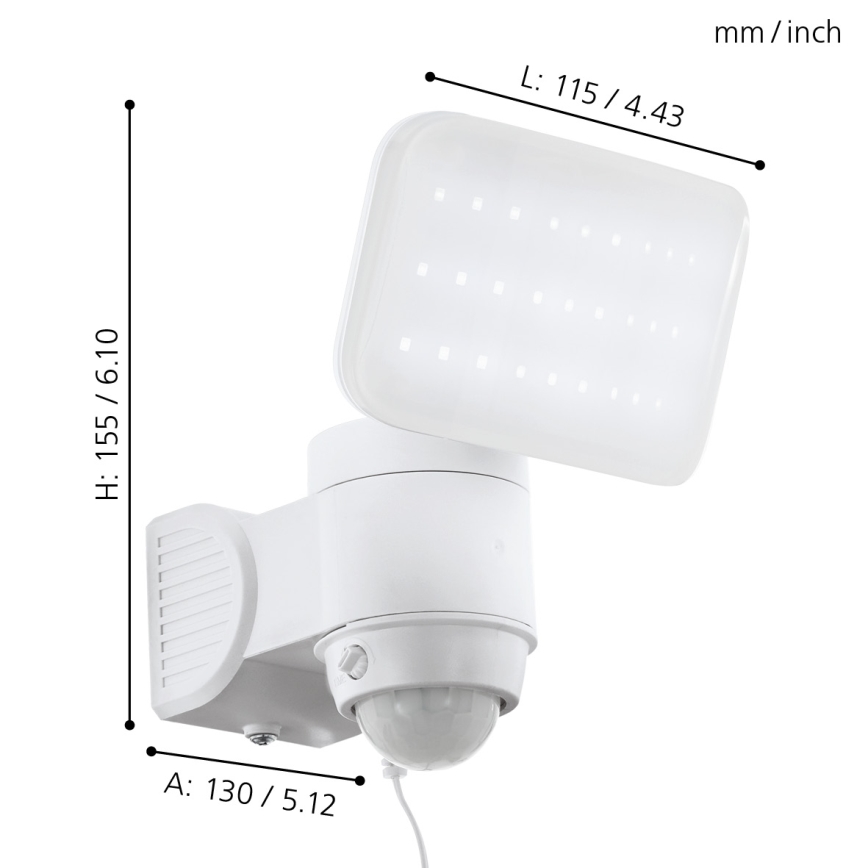 Eglo - LED Solar Wandleuchte mit Sensor LED/3,7V 1800 mAh IP44