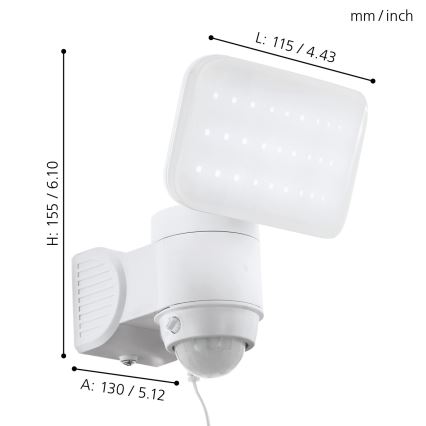 Eglo - LED-Solarwandleuchte mit Sensor LED/3,7V 1800 mAh IP44
