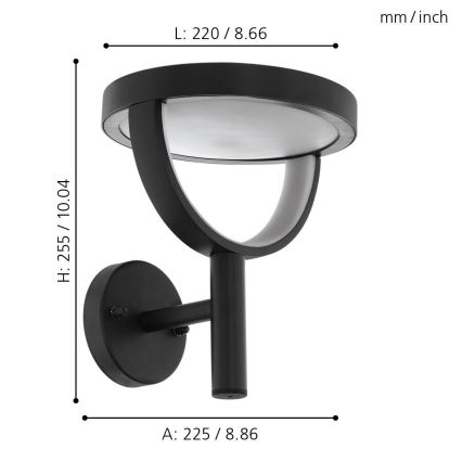 Eglo 98234 - LED Außenwandleuchte FRANCARI-C LED/15W/230V IP44