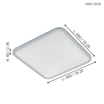 Eglo 98258 - dimmbare LED-Deckenleuchte COGOLETO LED/30W/230V + Fernbedienung