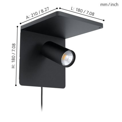 Eglo - LED Wandbeleuchtung 1xGU10/5W/230V