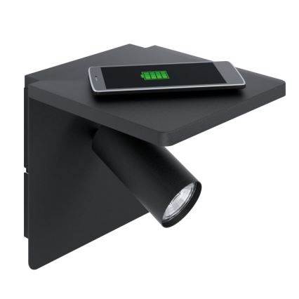 Eglo - LED-Wandleuchte mit kabellosem Laden 1xGU10/5W/230V