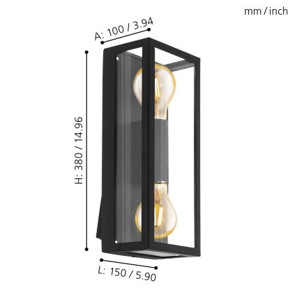 Eglo - Außen Wandbeleuchtung 2xE27/60W/230V IP44