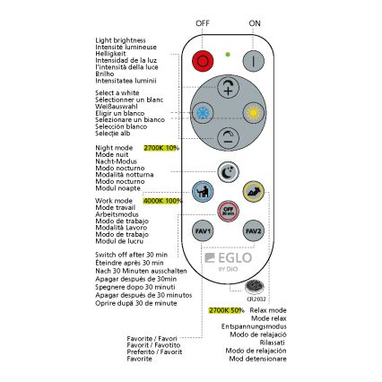 Eglo - LED Dimmbare Deckenleuchte LED/14W/230V + FB