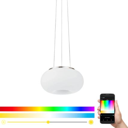 Eglo - LED RGB dimmbare Hängeleuchte an Seil OPTICA-C LED/21W/230V Ø 37,5 cm