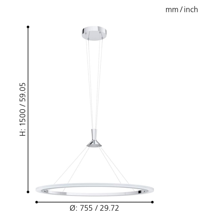 Eglo - Dimmbare Hängeleuchte (LED RGB) HORNITOS-C LED/37W/230V + Fernbedienung