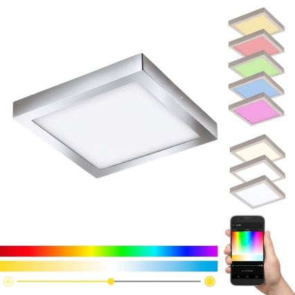 Eglo - LED RGBW dimmbare Deckenleuchte FUEVA-C LED/21W/230V Bluetooth IP44 30x30 cm