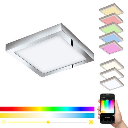 Eglo - LED RGBW dimmbare Deckenleuchte FUEVA-C LED/21W/230V Bluetooth IP44