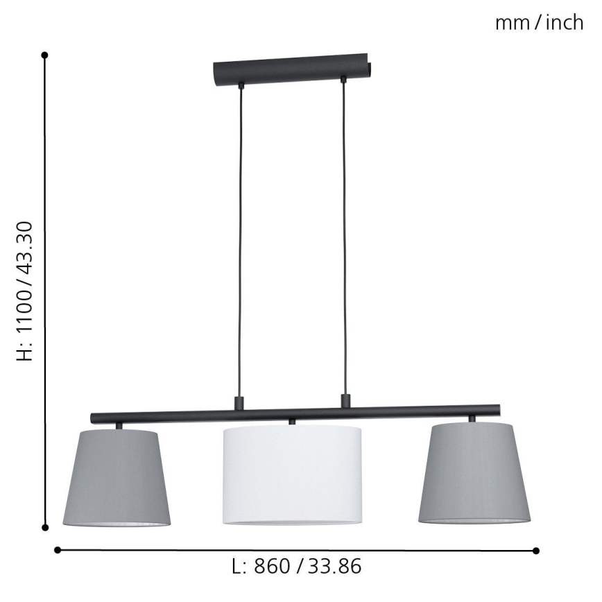 Eglo - LED-Pendelleuchte mit Kabel 3xE14/25W/230V