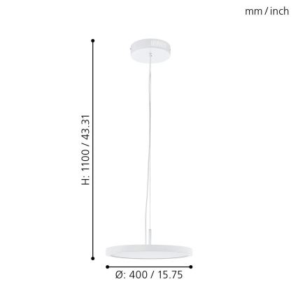 Eglo - LED RGB dimmbare Hängeleuchte an Seil CERIGNOLA-C LED/21W/230V + Fernbedienung