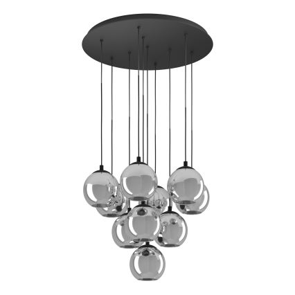 Eglo - Pendelleuchte an Stahlseil 10xE27/40W/230V schwarz/glänzender Chrom