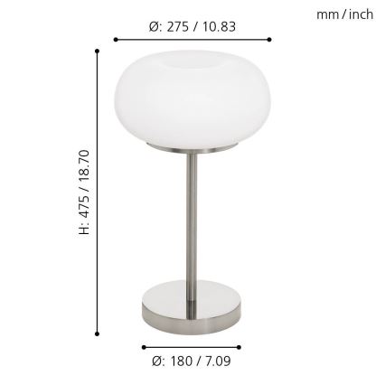 Eglo - Dimmbare Tischleuchte (LED RGB) OPTICA-C LED/16W/230V d 27,5 cm