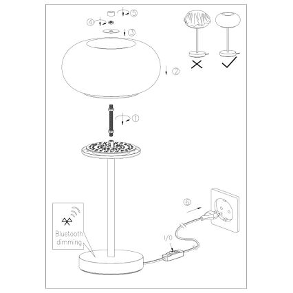 Eglo - LED RGB Dimmbare Tischlampe OPTICA-C LED/16W/230V