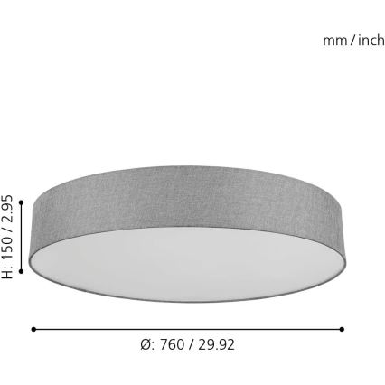 Eglo - LED-RGB-Dimmer-Deckenleuchte ROMAO-C LED/42W/230V + Fernbedienung