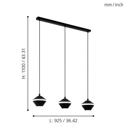 Eglo - LED Hängeleuchte 3xGU10/5W/230V