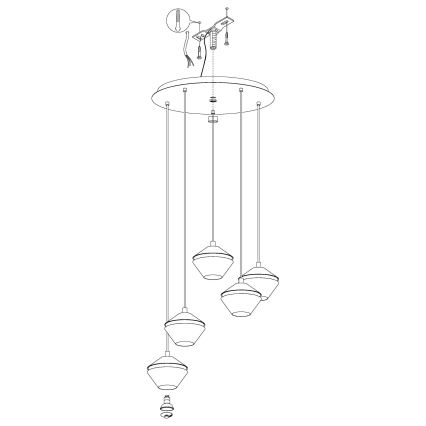 Eglo - LED Hängeleuchte 5xGU10/5W/230V