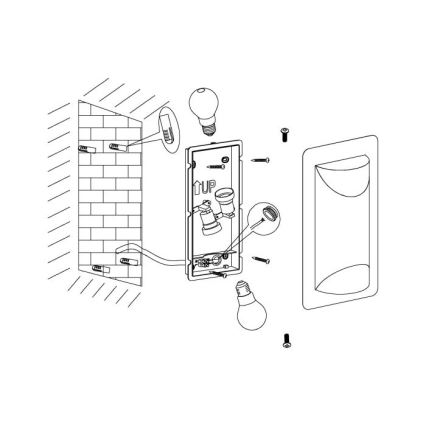 Eglo 98716 - Außenwandleuchte CISTIERNA 1 2xE27/10W/230V IP44