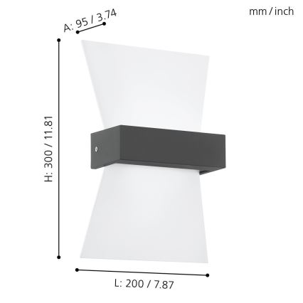 Eglo - LED Auβen-Wandbeleuchtung LED/4,8W/230V IP44