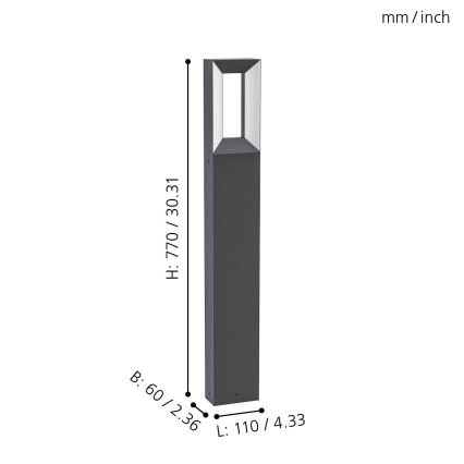 Eglo - LED-Außenleuchte 2xLED/5W/230V IP44 77 cm