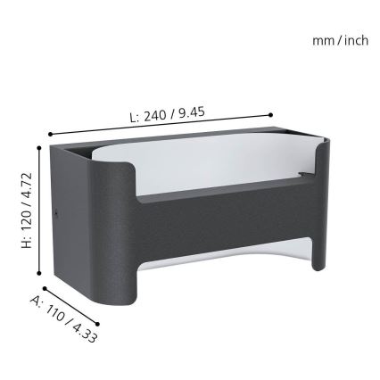 Eglo - LED Auβen-Wandbeleuchtung LED/4,8W/230V IP44