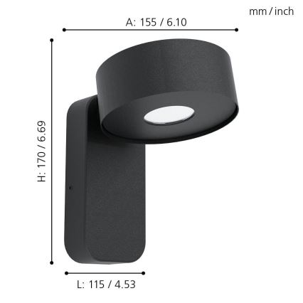 Eglo - LED Auβen-Wandbeleuchtung LED/6W/230V IP44