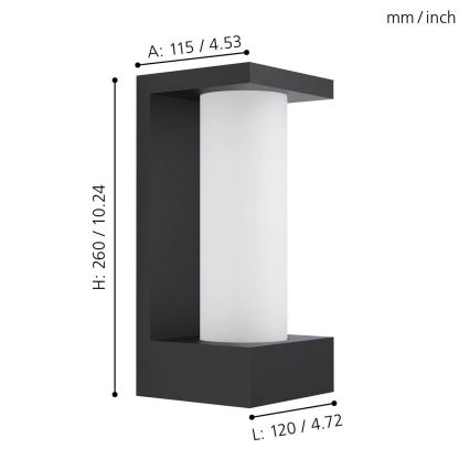 Eglo - LED Auβen-Wandbeleuchtung LED/6W/230V IP44