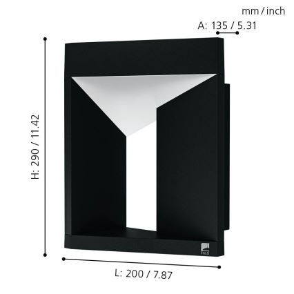 Eglo - LED Auβen-Wandbeleuchtung LED/10W/230V IP54