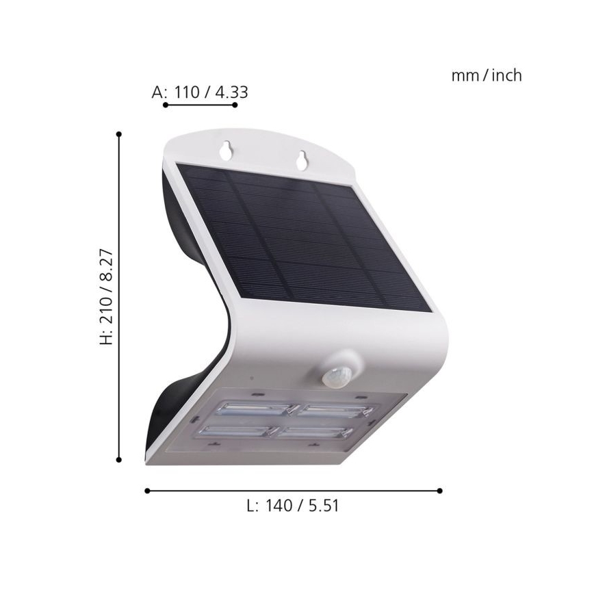 Eglo - Solarleuchte mit Sensor LED/3,2W/3,7V 2000 mAh IP54