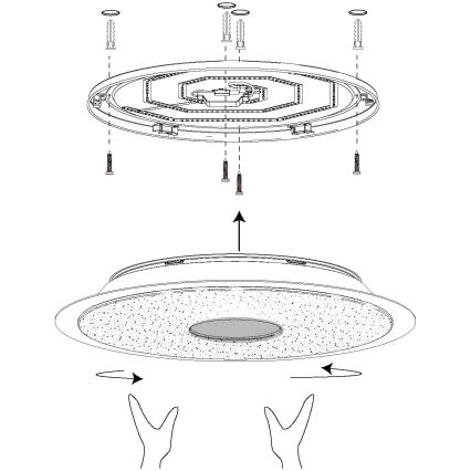 Eglo - Dimmbare LED RGB Deckenleuchte LANCIANO-C LED/53W/230V + Fernbedienung