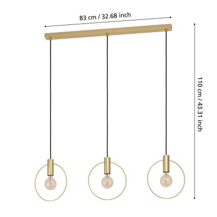 Eglo - Hängeleuchte 3xE27/40W/230V