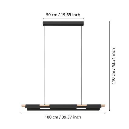 Eglo - Dimmbare LED-Hängeleuchte an Schnur LED/27W/230V ZigBee