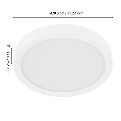 Eglo - Dimmbare LED-Deckenleuchte für Badezimmer LED/19,5W/230V 2700-6500K IP44 ZigBee