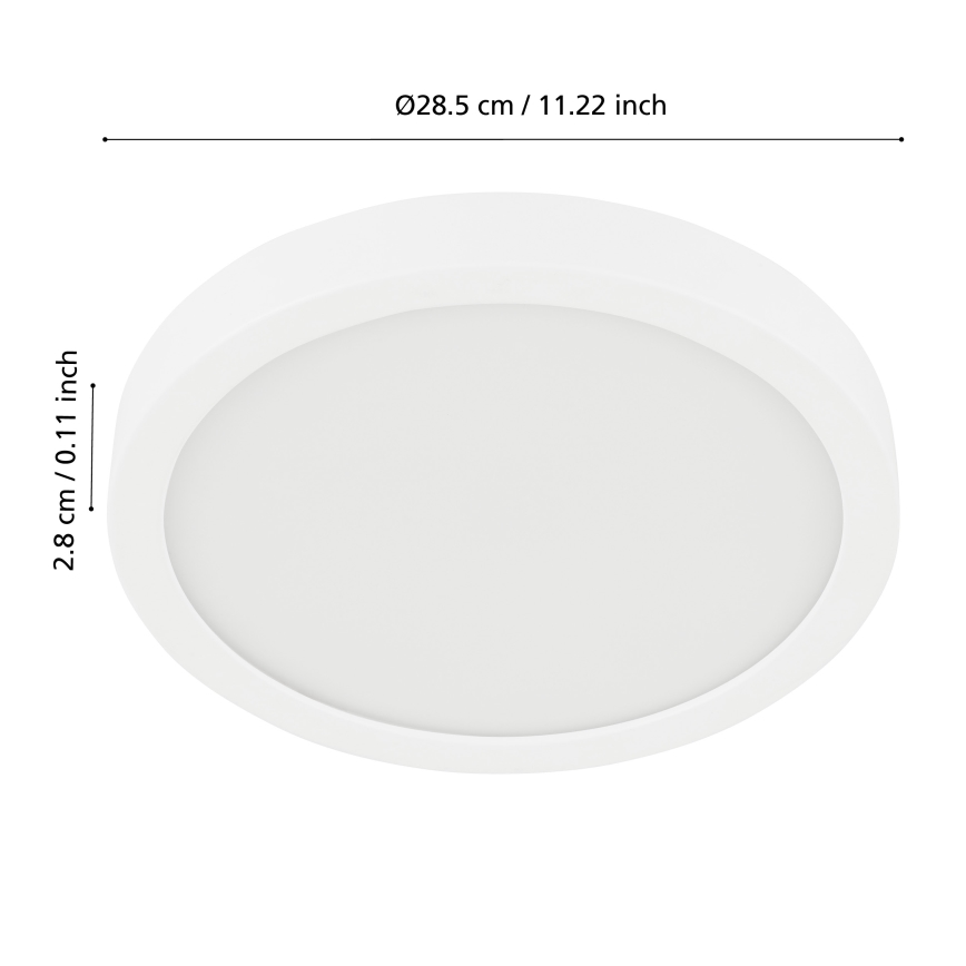Eglo - LED-dimmbar Badezimmer-Deckenleuchte LED/19,5W/230V 2700-6500K IP44 ZigBee Ø 28,5 cm
