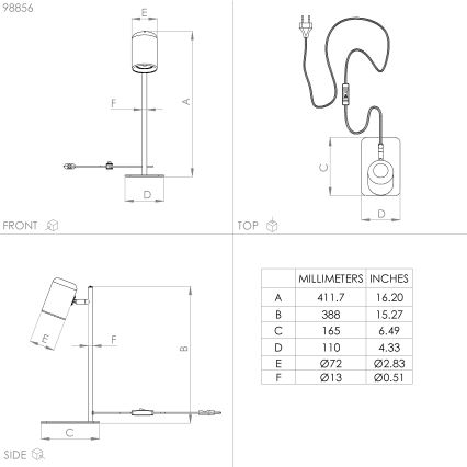 Eglo - LED Tischlampe 1xGU10/4,5W/230V weiß