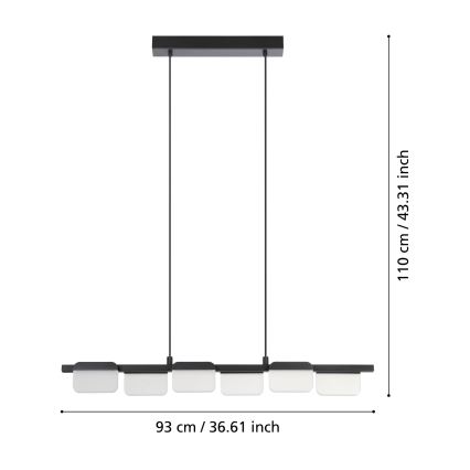 Eglo - Dimmbarer LED-Kronleuchter an einer Schnur 6xLED/4,5W/230V