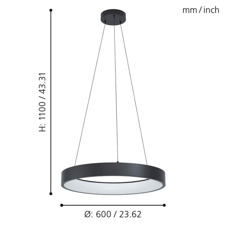 Eglo - LED-RGB-Dimmer-Kronleuchter an Schnur MARGHERA-C LED/27W/230V