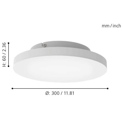 Eglo - LED-RGB-Dimmer-Deckenleuchte TURCONA-C LED/15W/230V + Fernbedienung