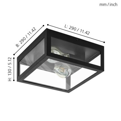 Eglo - Badezimmer-Deckenleuchte 2xE27/40W/230V IP44