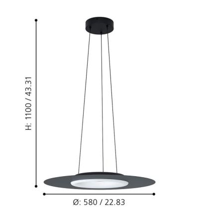 Eglo - LED RGB dimmbare Hängeleuchte an Seil COMPO ROSSO-C LED/16W/230V