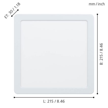 Eglo - LED Einbauleuchte LED/16,5W/230V