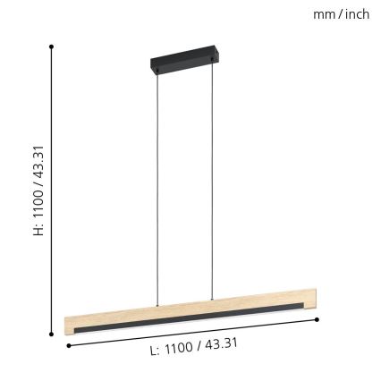 Eglo - LED Dimmbarer Kronleuchter an einer Schnur LED/25,5W/230V