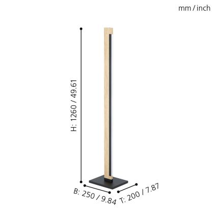 Eglo - Dimmbare LED-Stehleuchte mit Touch-Funktion CAMACHO LED/22W/230V