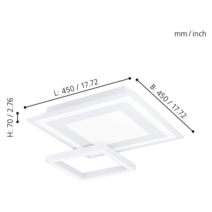 Eglo - LED RGB Deckenleuchte SAVATAEILA-C LED/20W/230V + FB