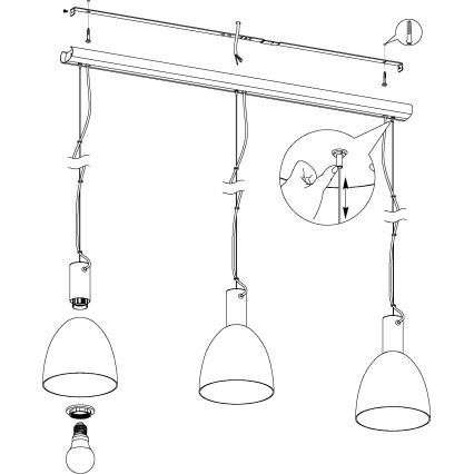 Eglo - Hängeleuchte 3xE27/40W/230V