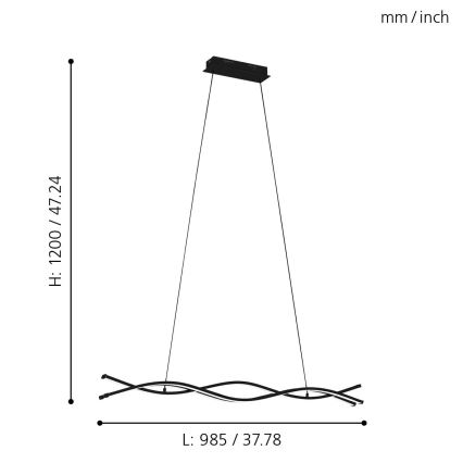 Eglo - LED-Kronleuchter an Schnur LED/36W/230V