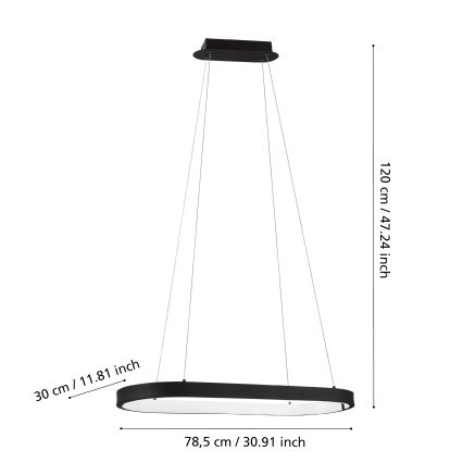 Eglo - Dimmbarer LED-Kronleuchter an Schnur ODRIALES LED/30W/230V