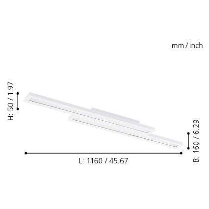 Eglo - LED RGB dimmbare Deckenleuchte SALITERAS-C 2xLED/10W/230V